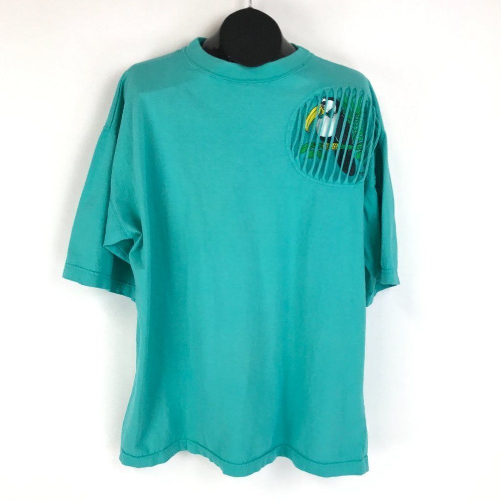 Vintage 90s T-shirt Shreds By Clark Adult XL Crew Neck Short Sleeve Men's Toucan